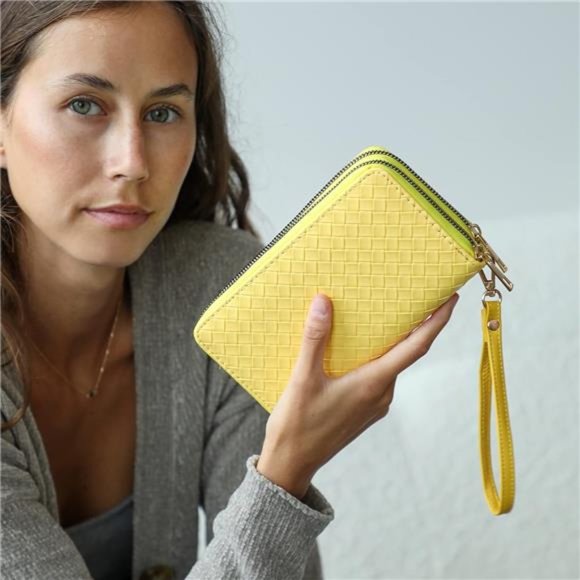 Wristlet Wallets For Women Wallet DOUBLE ZIPPER - Picture 5 of 7